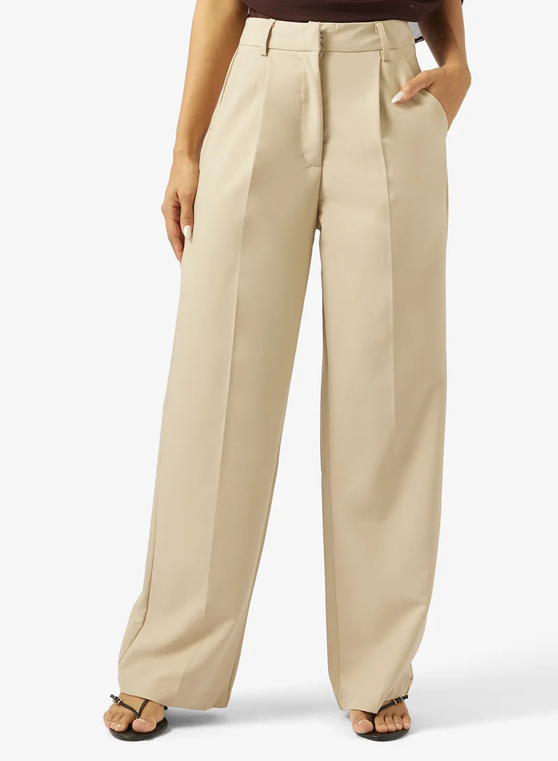 جينجر Pleat Detail Wide Fit Pants